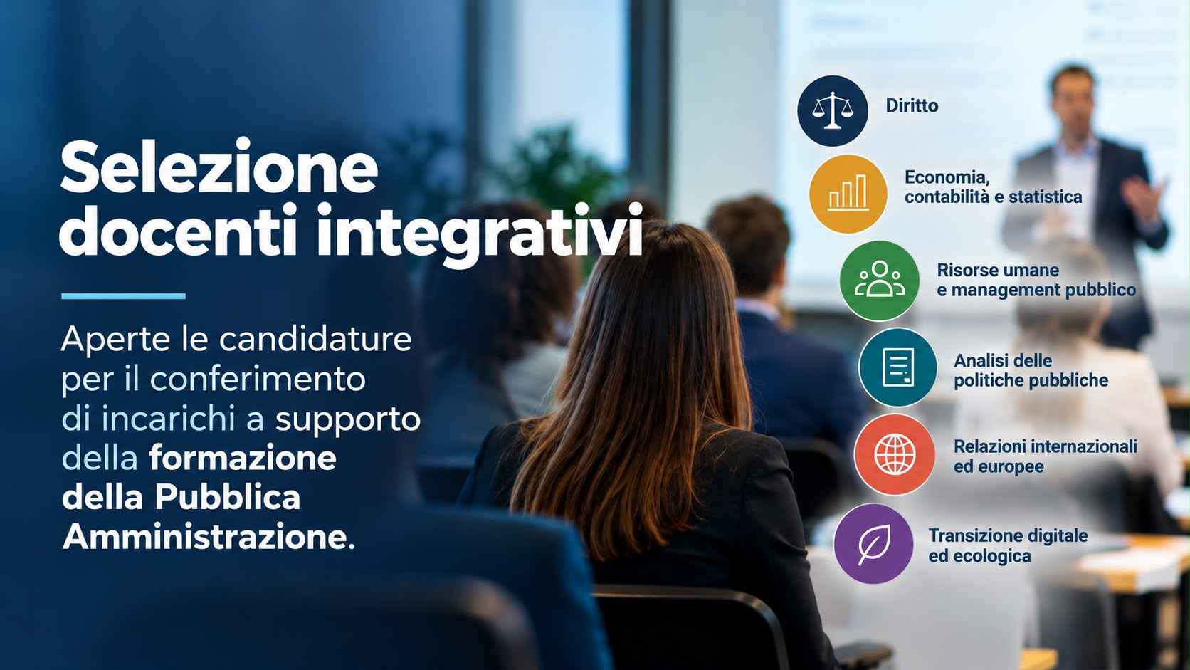 La SNA seleziona nuovi docenti integrativi: aperte le candidature in sei aree disciplinari